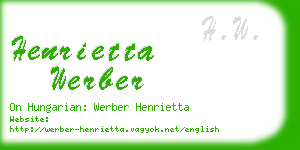 henrietta werber business card